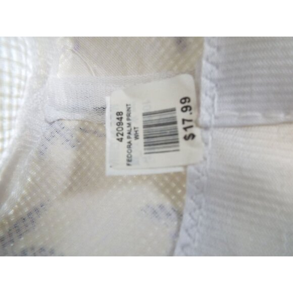 Fedora Palm Tree Print White Straw Hat NEW - Picture 7 of 7